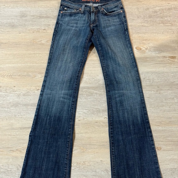 Classic Blue Boot Cut Jeans with Embroidered Pockets - Picture 6 of 7